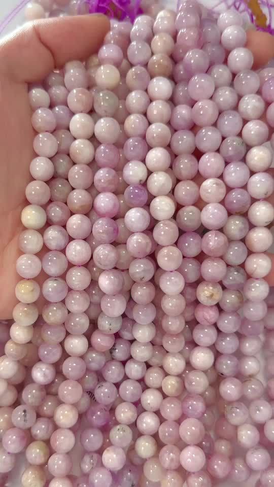 Kunzite AB perles 8mm sur fil 40cm