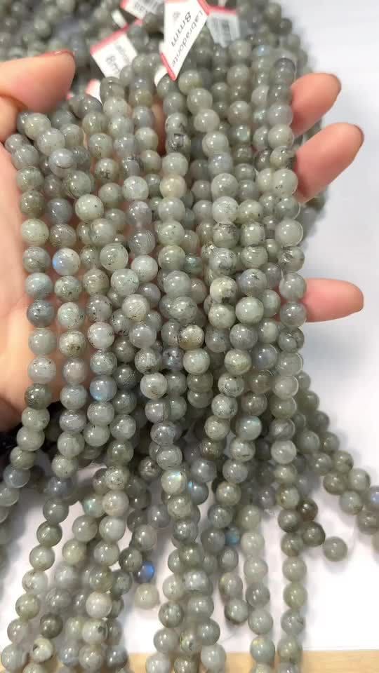 Perles Labradorite 8-9mm sur fil 40cm