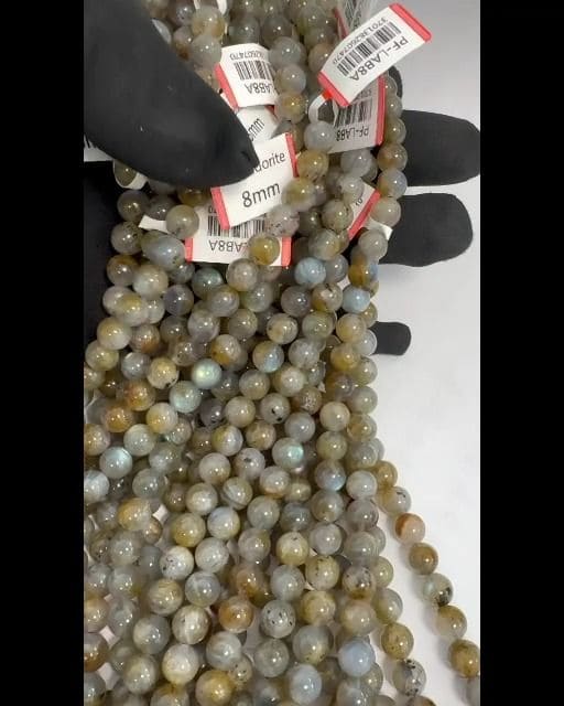 Perles Labradorite A 8mm sur fil 40cm
