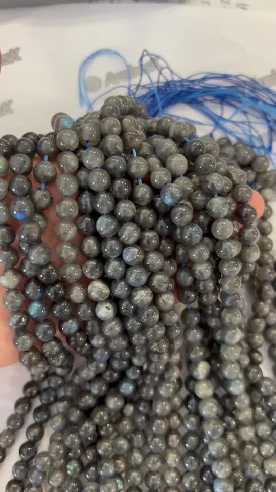 Labradorite Foncé AA perles 8mm sur fil 40cm