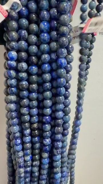 Perles Rondes sur Fil Lapis Lazuli A 6-7mm
