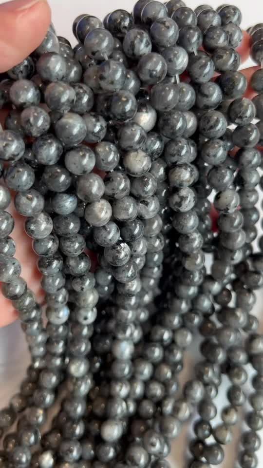 Larvikite perles 8mm sur fil 40cm