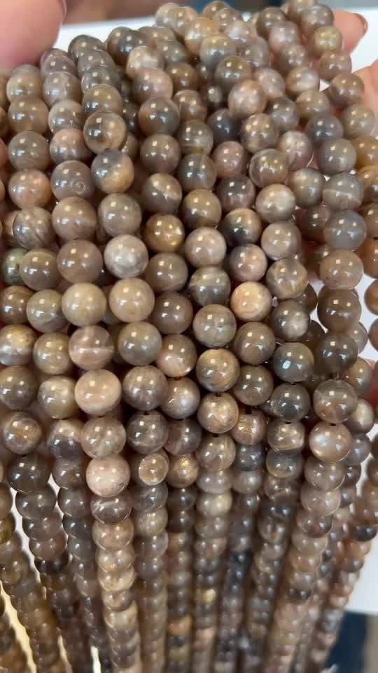 Pierre de Lune Noire Mix AA perles 8mm sur fil 40cm