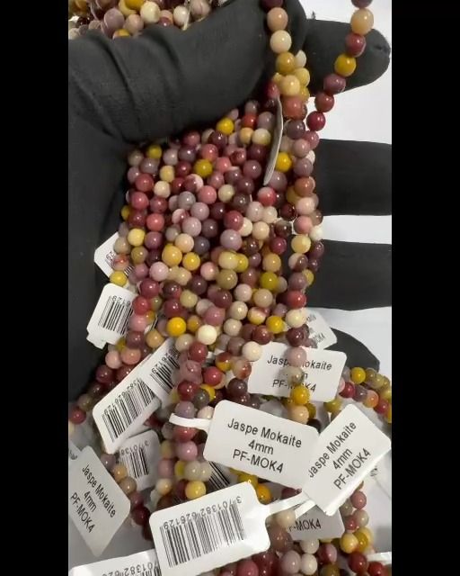Jaspe Mokaite A perles 4mm sur fil 40cm