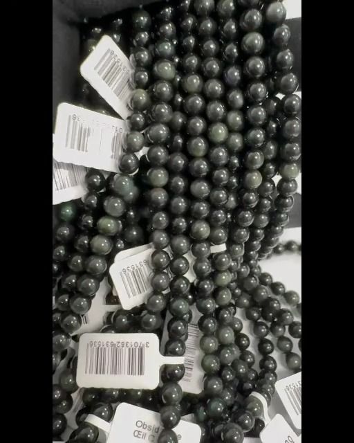 Obsidienne Œil Céleste AA perles 6mm sur fil 40cm
