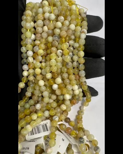 Opale Jaune A perles 6mm sur fil 40cm
