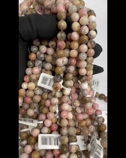 Opale Rose perles 8mm sur fil 40cm