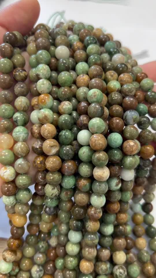 Opale Verte perles 8mm sur fil 40cm