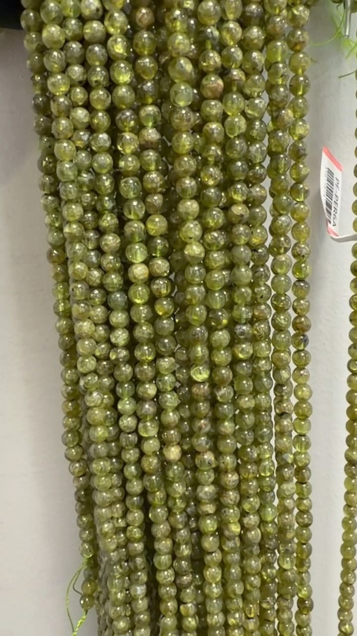 Perles Rondes sur Fil Péridot A 5-6mm