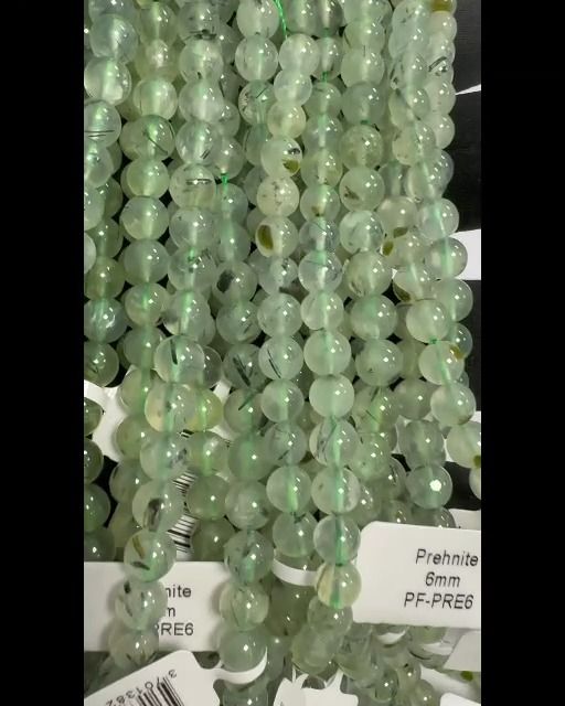 Prehnite A perles 6mm sur fil 40cm