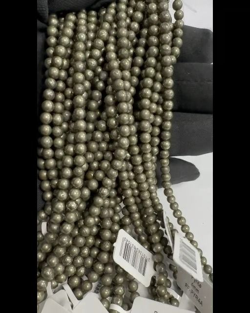Pyrite A perles 4mm sur fil 40cm