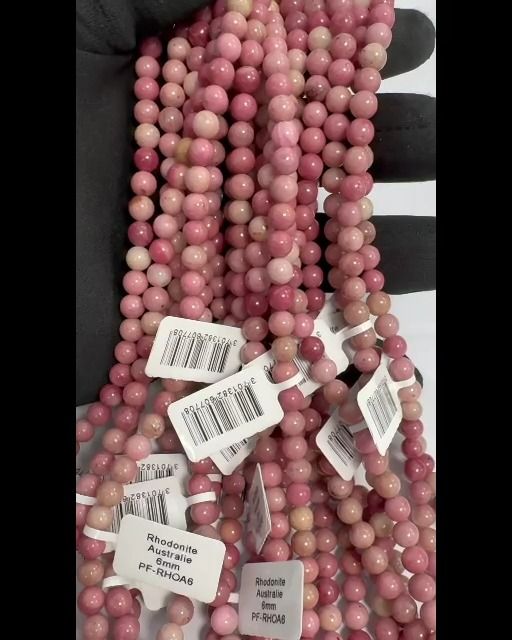 Rhodonite Australie A perles 6mm sur fil 40cm