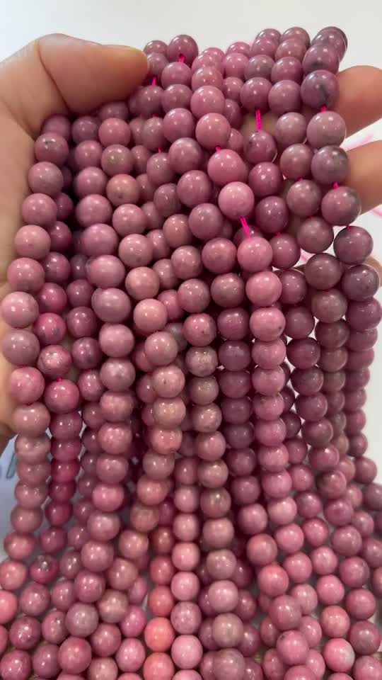 Rhodonite Australie A perles 8mm sur fil 40cm