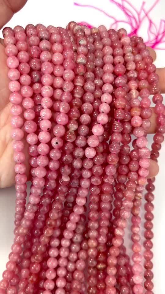 Rhodochrosite Argentine AAA perles 6-7mm sur fil 40cm