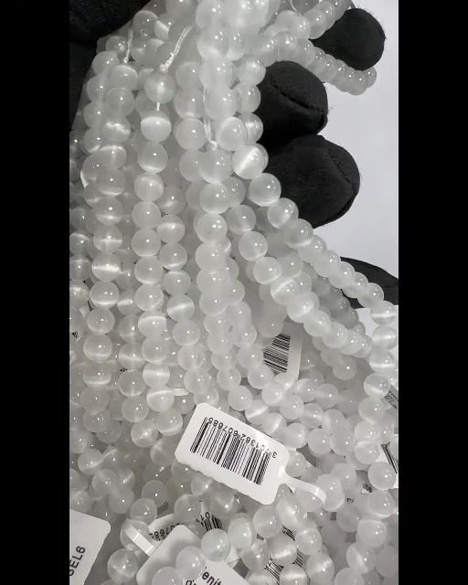 Sélenite AA perles 6mm sur fil 40cm