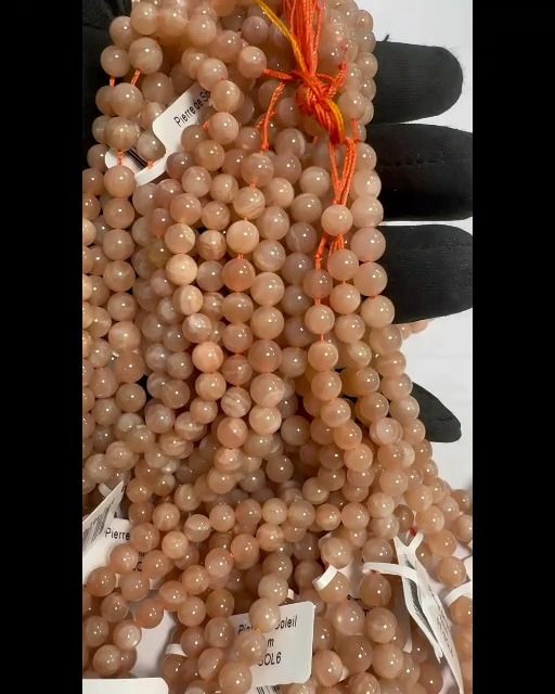 Pierre de Soleil perles 5.5-6.5mm sur fil 40cm