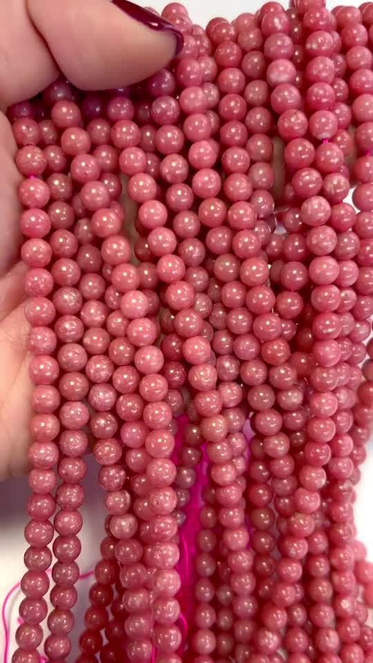 Thulite AA perles 6mm sur fil 40cm