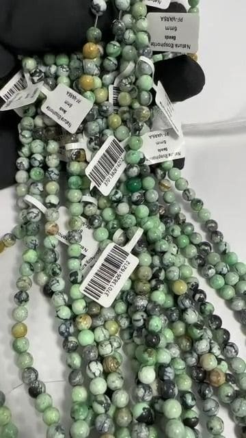 Variscite A perles 6mm sur fil 40cm