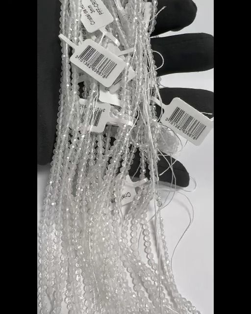 Cristal de Roche Facettée A perles 3mm sur fil 40cm