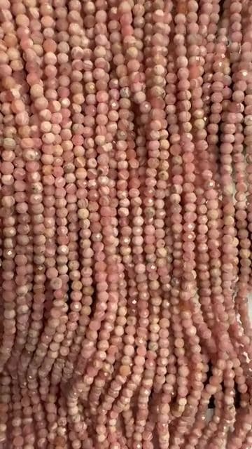 Rhodochrosite Argentine Facettée AA perles 3mm sur fil 40cm