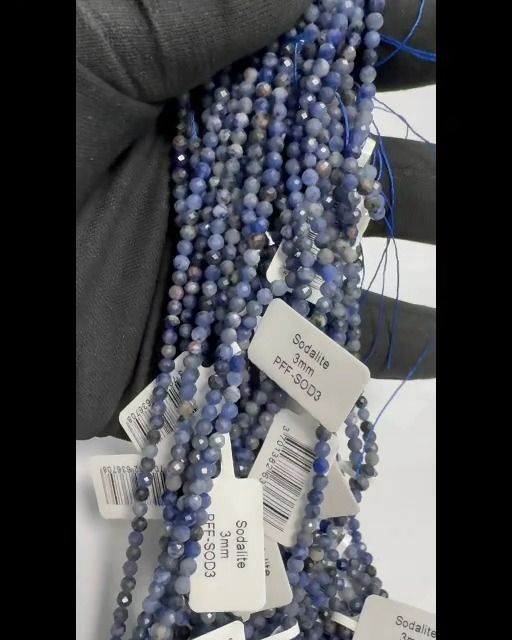 Sodalite Facettée AA perles 3mm sur fil 40cm
