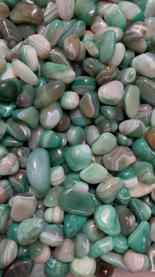 Agate Verte AB pierres roulées 250g