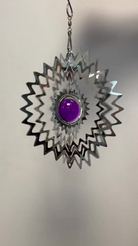 Carillon éolien 3D acier fleur 15cm
