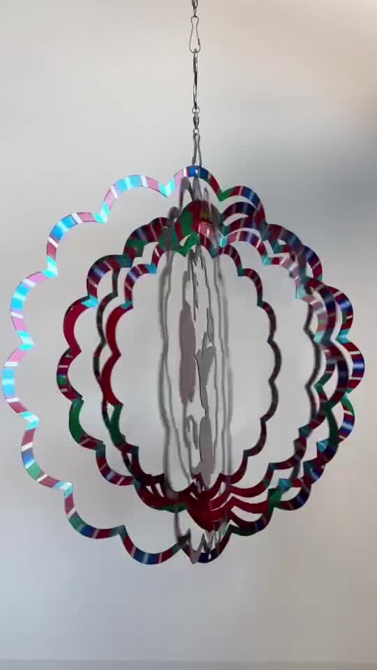 Carillon éolien 3D acier multicolor Colibri 30cm