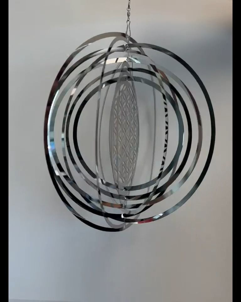 Carillon éolien 3D Acier Fleur de Vie 10cm